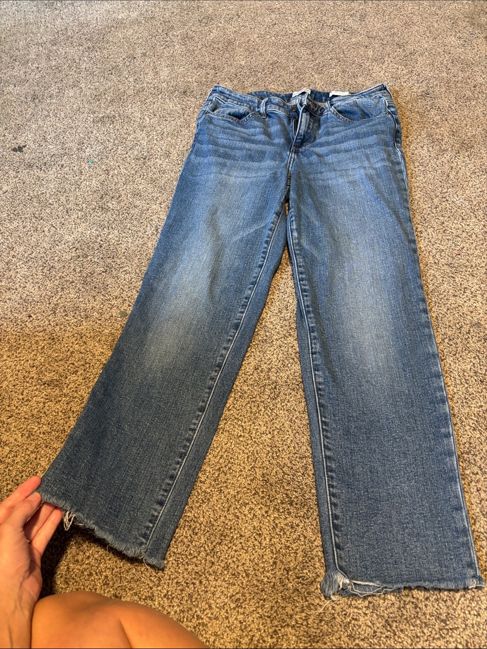 Wonderly Faded Medium Blue Straight Leg Jeans